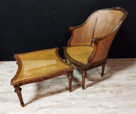 antique chair and footstool