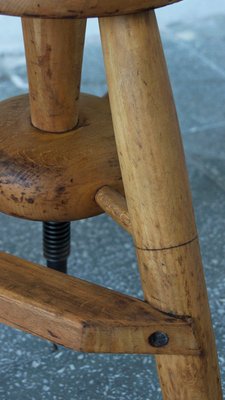 Antique French Adjustable Stool in Wood for sale at Pamono