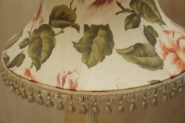 Painted Floor Lamp with Vintage Floral Shade