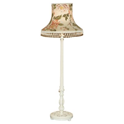 Painted Floor Lamp with Vintage Floral Shade