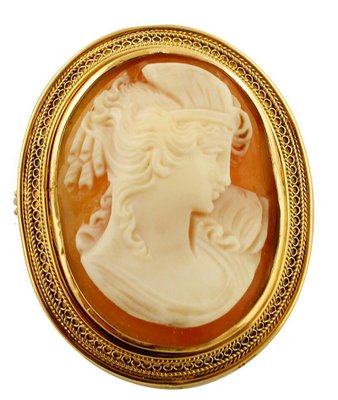 Gold cameo deals brooch prices