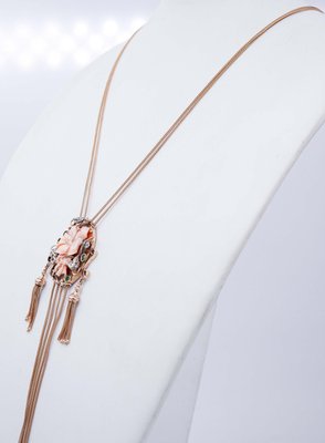 14 Karat Rose Gold and Silver Necklace 
