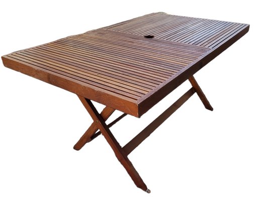 Teak folding dining table deals