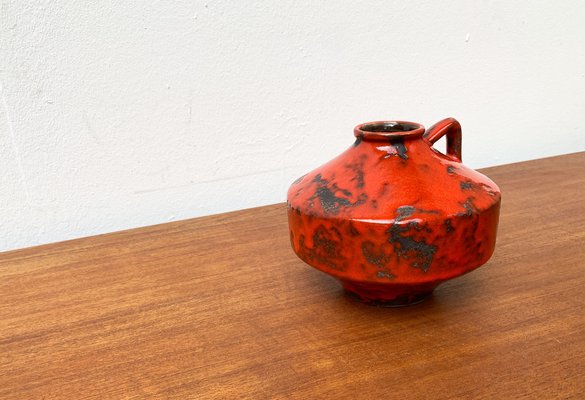 Mid-Century German Brutalist Fat Lava Pottery Ufo Vase