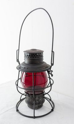 Red Sheet Iron Light by Adlake Adams and Westlake Railway Lantern USA 1908