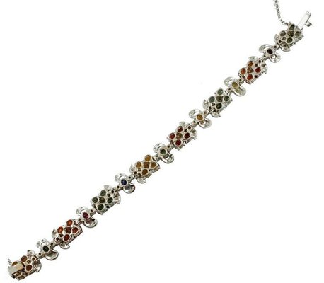 14 Karat White Gold Link Bracelet with 