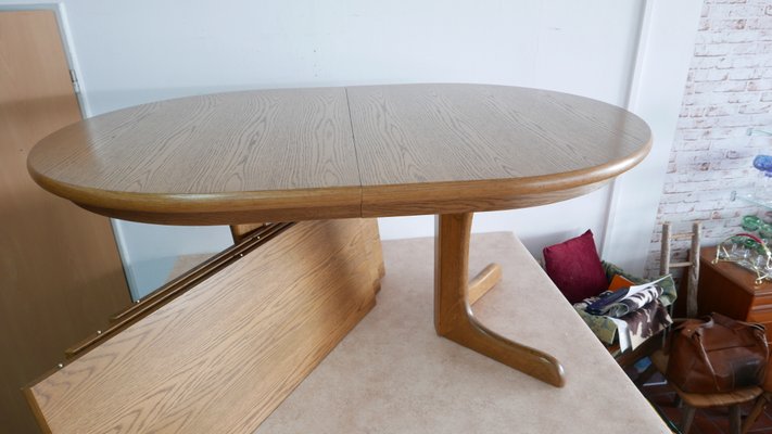 フランス アンティーク Oval Oak Table Large Oval Dining Table with 3 Extension Panels in Solid Oak