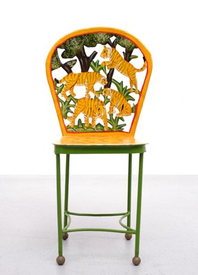 Hand Painted Childrens Table and Chairs India 1993 Set of 3 for sale at Pamono