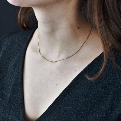 French Modern 18 Karat Yellow Gold Thin 