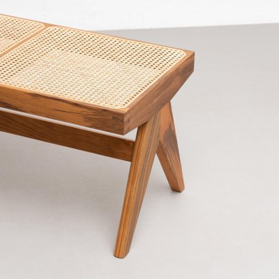 057 Civil Bench in Wood and Woven Viennese Cane by Pierre