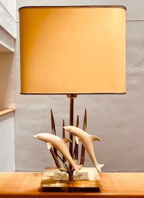 stykke Korridor resident Dolphins Lamp by Maison Jansen for sale at Pamono