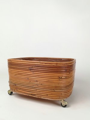Rattan Blumenstnder Pflanzenhalter im Stil von Vivai Del Sud, Italien,  1960er bei Pamono kaufen