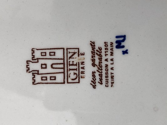 Large Earthenware Plate, Gien, France for sale at Pamono