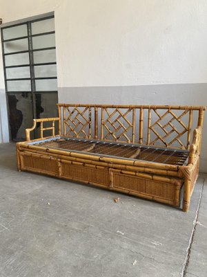 Mid Century Modern Italian Bamboo Sofa by Vivai Del Sud