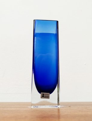 Mid-Century Swedish Glass Block Vase from Aseda Sweden