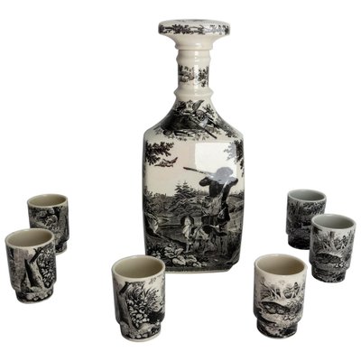 Tazas de licor alemanas de porcelana pintada y jarra de Villeroy & Boch en  venta en Pamono