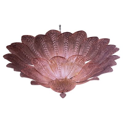 Large Pink Amethyst Murano Glass Leave 
