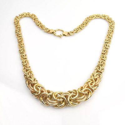 18K Tricolor Gold Necklace for sale at 