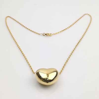 18K Yellow Gold Necklace with Heart 