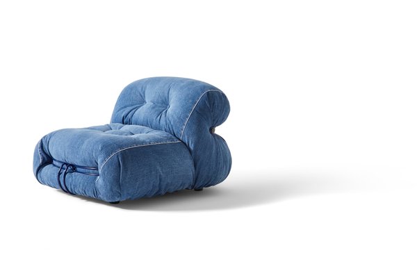 Limited Edition Soriana Denim Armchair by Afra Tobia Scarpa for Cassina