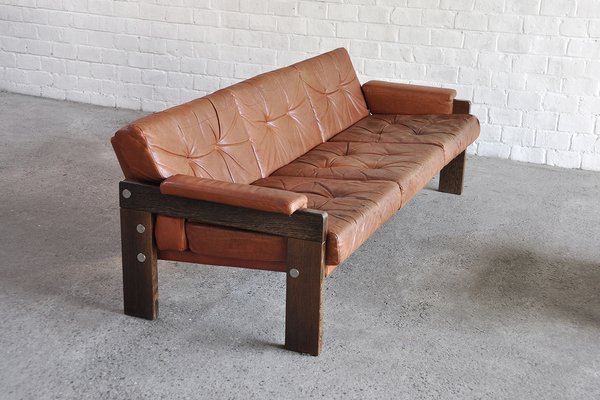 Vintage Modernist Weng Leather Sofa Set by Martin Visser for Spectrum 1960s Set of 2