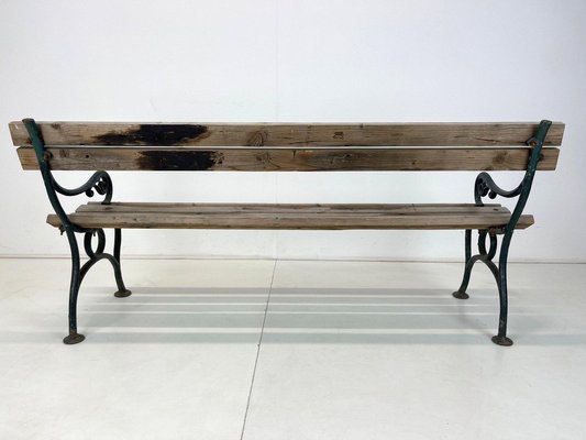 Cast iron and wood bench for sale discount