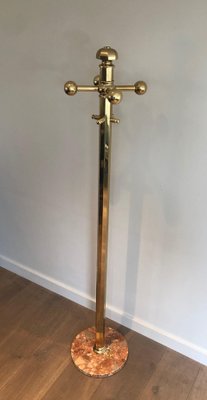 Brass and Marble Coat Rack for sale at Pamono