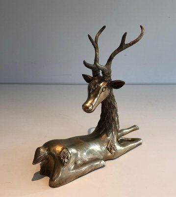 Biches En Laiton Doré Vintage – Déco Noël Ou Chalet – Paire Cerfs Rustiques