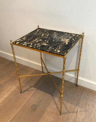 Brass and Marble Side Table from Maison Baguès