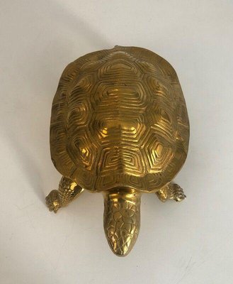 Figurine Tortue - Pilulier En Laiton à Poser - Fabriqué à La Main En Inde