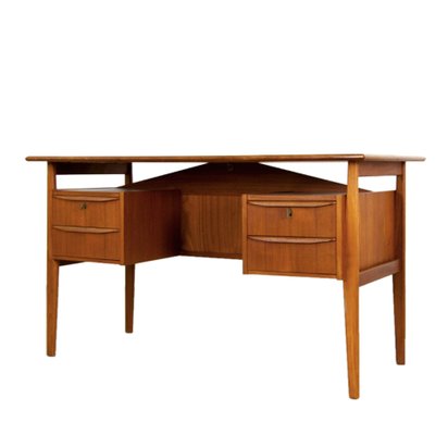 Mid Century Danish Teak Desk With Drawers By Gunnar Nielsen Mid Century Danish Teak Desk With Drawers By Gunnar Nielsen Tibergaard 1
