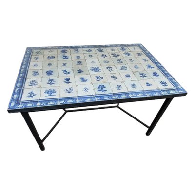 Wrought iron table cheap with tile top