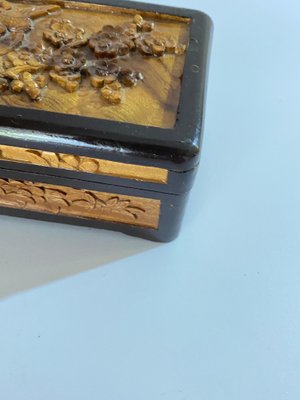 Ancienne Boîte à Bijoux En Bois Sculptée - Occasion Avec Charme