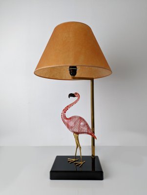 luisteraar Konijn grens Flamingo Lamp in Murano Crystal & Bronze by Licio Zanetti, 1970s for sale  at Pamono