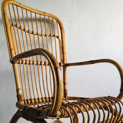 Mid-Century Bamboo Rocking Chair by Franco Albini, 1960s for sale
