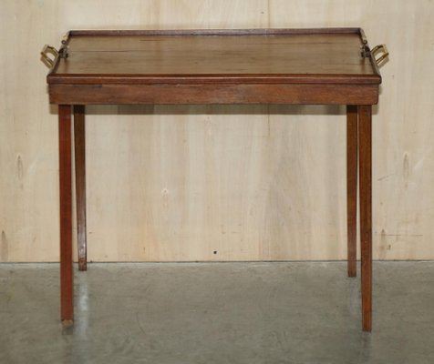 Antique Victorian Folding Butlers Campaign Tray Table