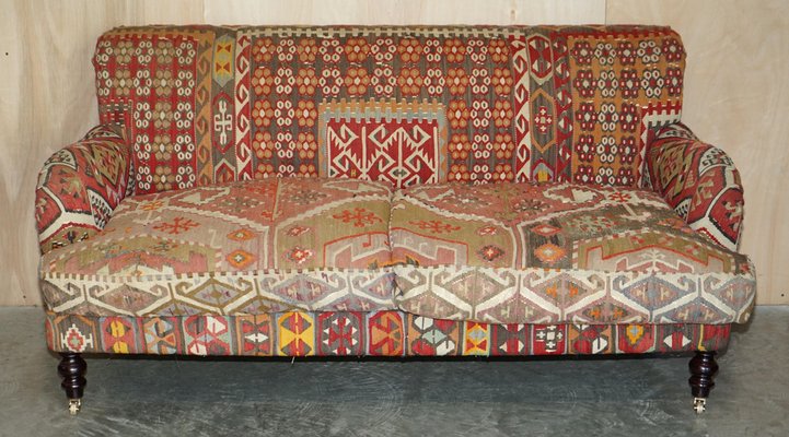 Oceanía silueta Fuera de plazo Sofá de tres plazas Kilim vintage tapizado de George Smith en venta en  Pamono