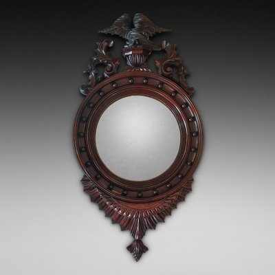 Regency Convex Spiegel mit Rahmen aus Mahagoni bei Pamono kaufen