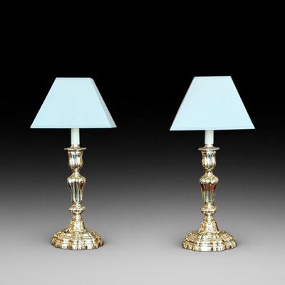 Inútil Tesauro enviar 19th Century Rococo Brass Candlestick Lamps, Set of 2 for sale at Pamono