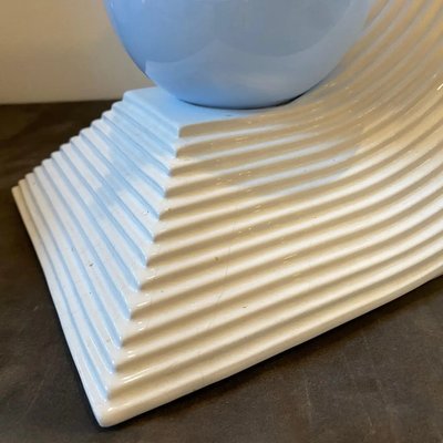 Modernist Italian Hvidt Ceramic Wave Table Lamp 1970s