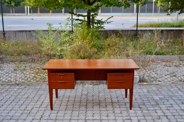 Danish modern teak desk deals