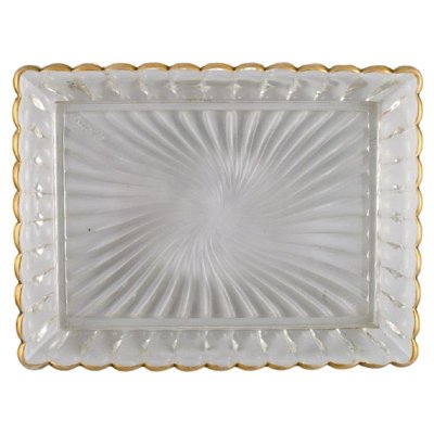 Grand Plat en verre - Long. 46 cm ! - Art Déco