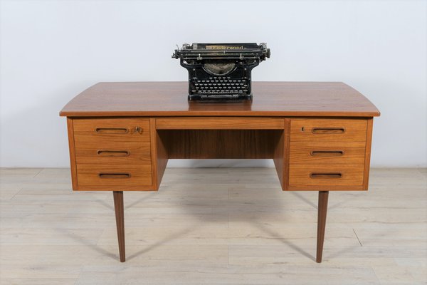 Mid Century Freestanding Teak Desk 1960s