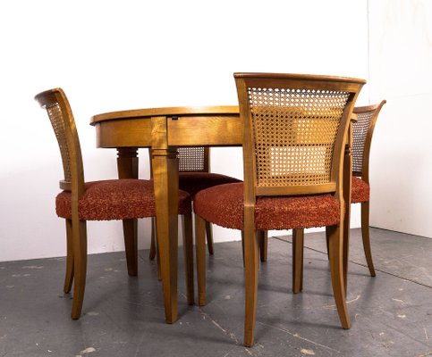 Dining table with cane back chairs online