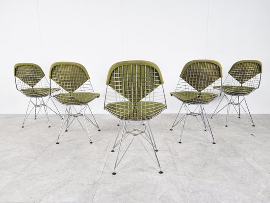Chrome Wire Bikini Chairs by Eames for Herman Miller, 1960s, Set