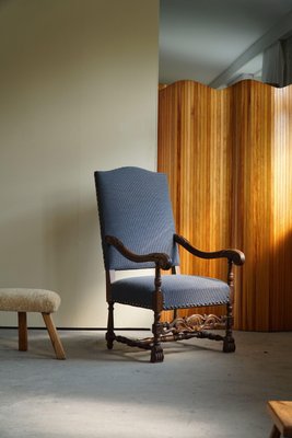 Poltrone antiche barocche con schienale alto intagliato, Danimarca