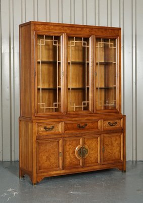 Burl wood china cabinet deals