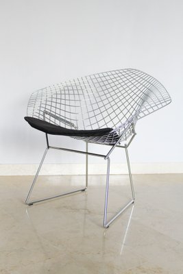 Sedia Diamond con cuscino di Harry Bertoia per Knoll, Italia, anni '80