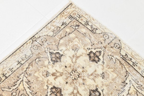 Grand Tapis Oriental Vintage Hamedan 266x95cm – Laine Fait Main, Motif Géométrique