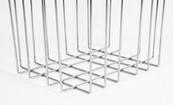 Vintage Chrome-Plated Magazine Rack in the of Style Willi Glaeser
